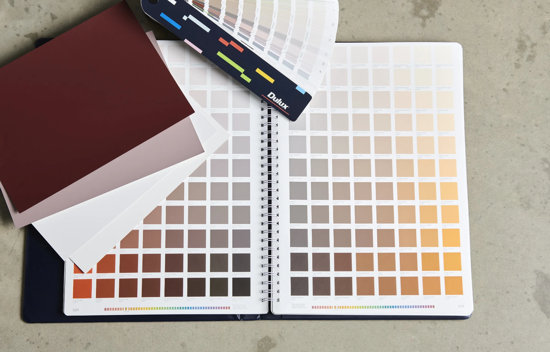 Dulux colour charts and paint swatches used for colour consultations
