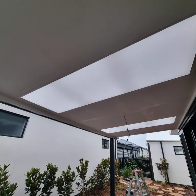 Freshly painted alfresco ceiling on a residential home