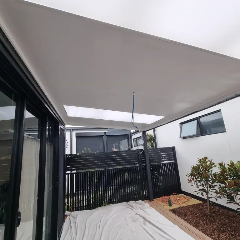 Painted outdoor ceiling and courtyard walls