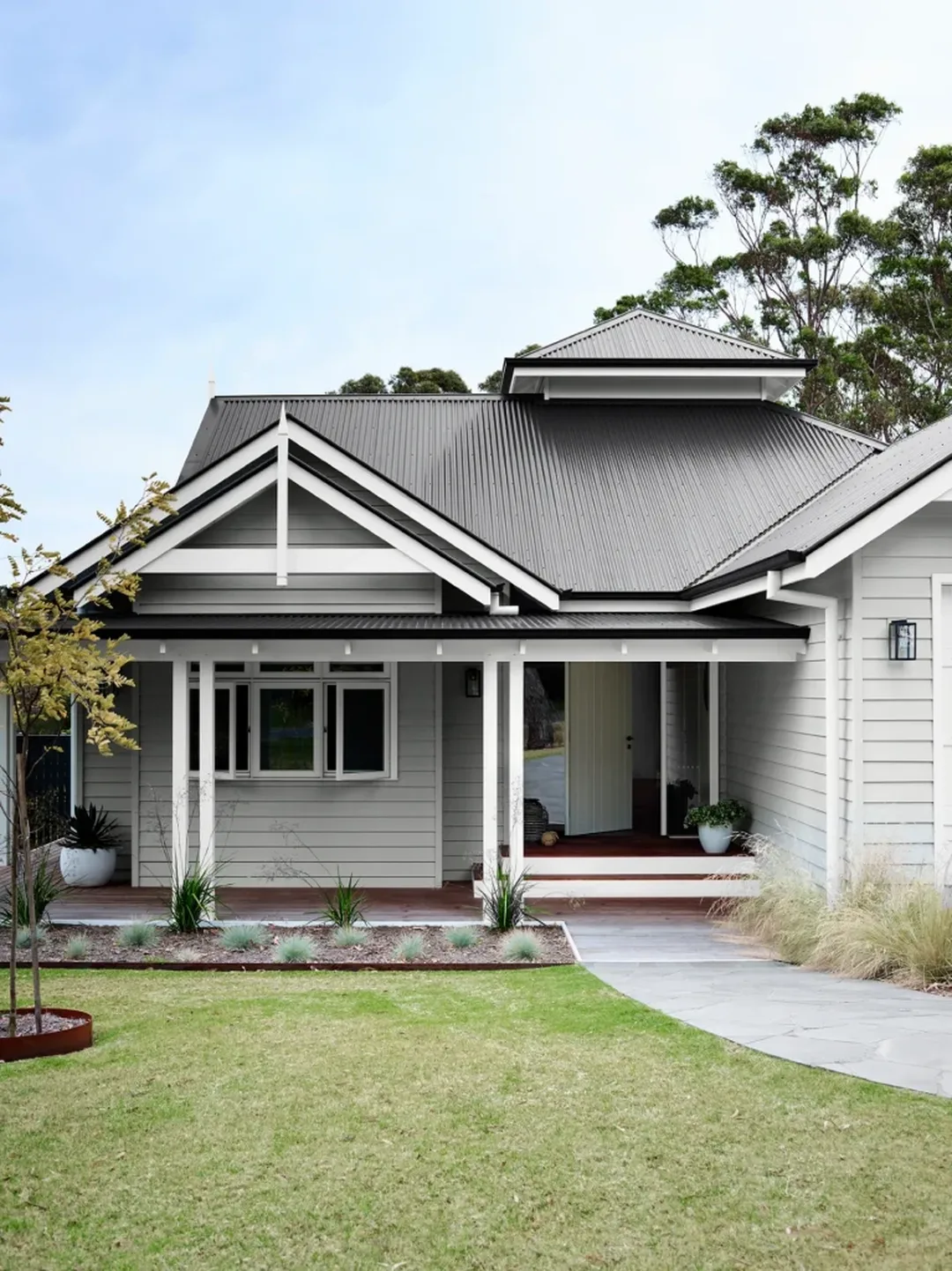 Freshly painted exterior of a Melbourne weatherboard home